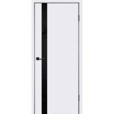 Дверь межкомнатная Дера ПРЕМЬЕР 310 Белый софт, стекло черное, кромка с 2х сторон